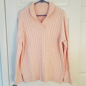 Pink Cable Knit Sweater